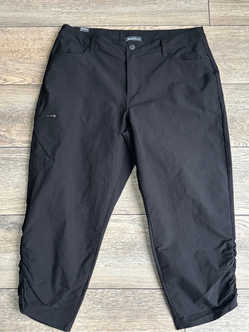 Eddie Bauer Womens Sky Capris Ripstop Nylon Spandex Cropped Pants Pockets Sz M